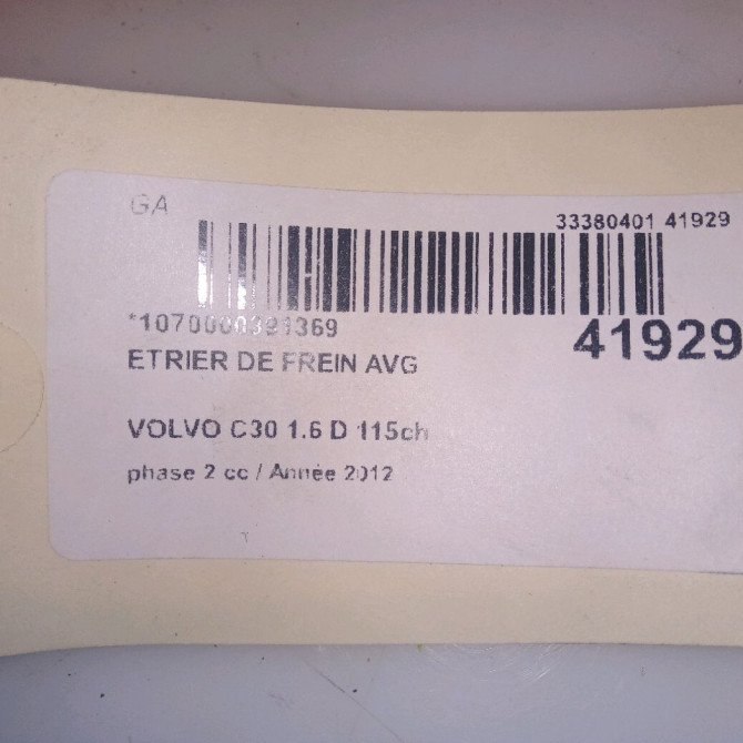 Etrier de frein avant gauche occasion VOLVO C30 Phase 1 04-1995->04-1999 1.6 D 115ch 36000731 4