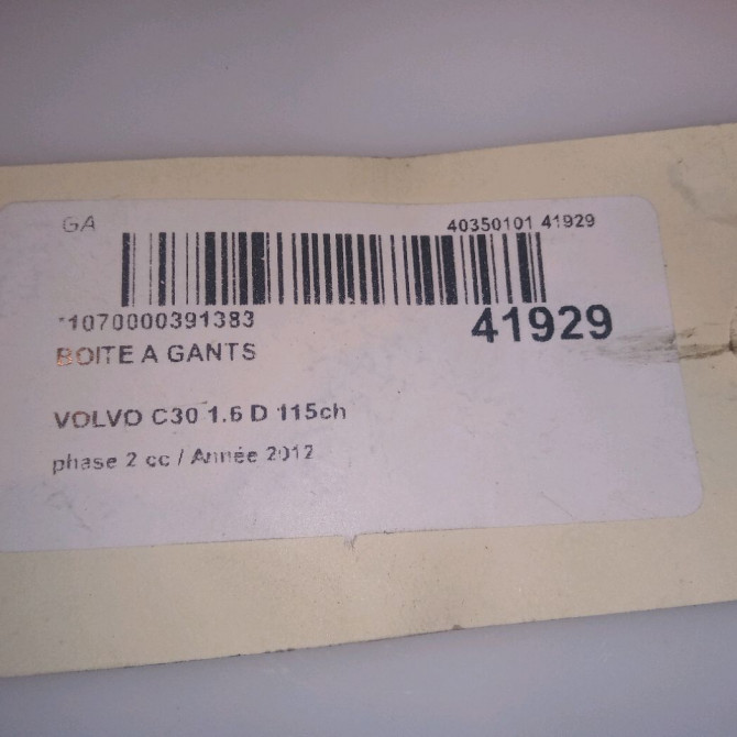 Boite à gants occasion VOLVO C30 Phase 1 04-1995->04-1999 1.6 D 115ch 39808612 5