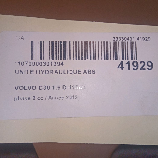 Unité hydraulique ABS occasion VOLVO C30 Phase 1 04-1995->04-1999 1.6 D 115ch 31317379 6