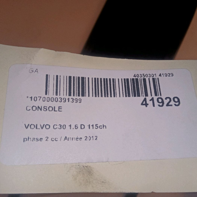 Console occasion VOLVO C30 Phase 1 04-1995->04-1999 1.6 D 115ch 5