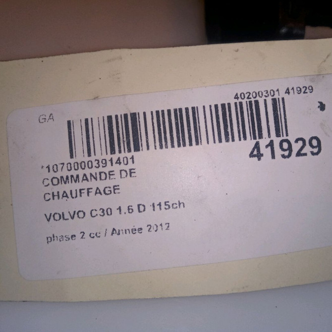 Commande de chauffage occasion VOLVO C30 Phase 1 04-1995->04-1999 1.6 D 115ch 31350135 5