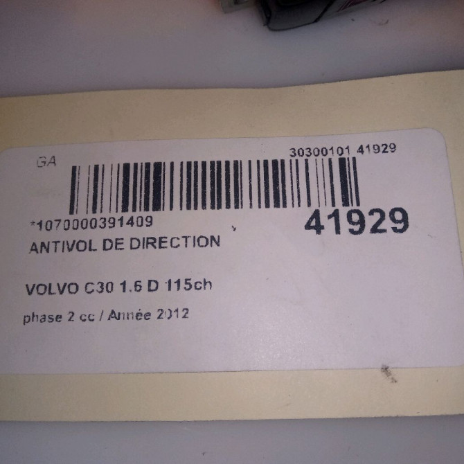 Antivol de direction occasion VOLVO C30 Phase 1 04-1995->04-1999 1.6 D 115ch 31340733 4