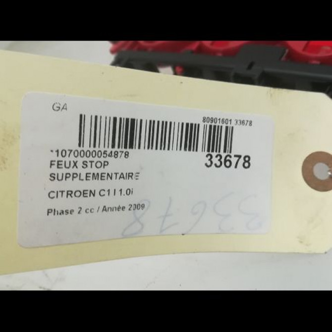 Feux stop supplementaire occasion CITROEN C1 I Phase 2 11-2008->01-2012 1.0i 1606372780 3