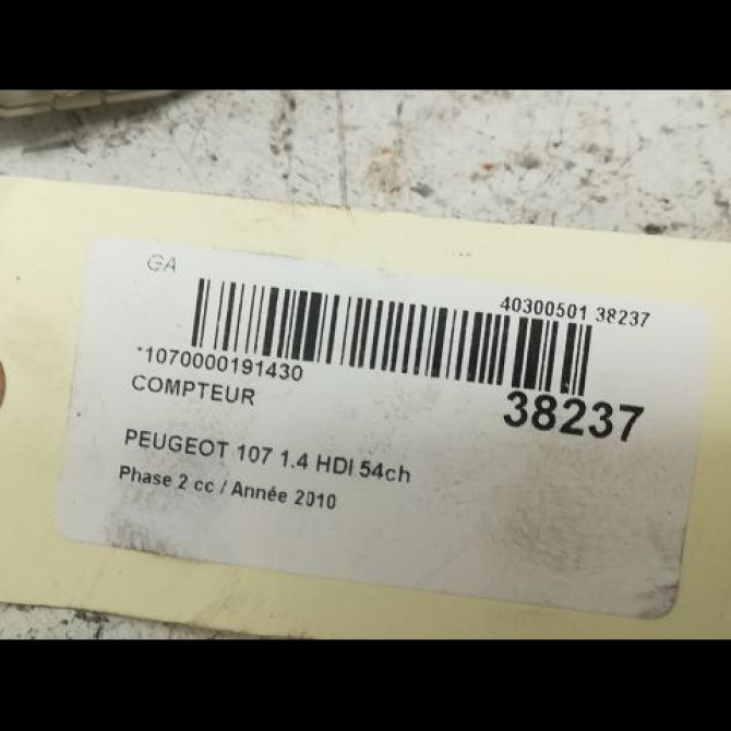 Compteur occasion PEUGEOT 107 Phase 2 01-2009->01-2012 1.4 HDI 54ch 6103AW 3