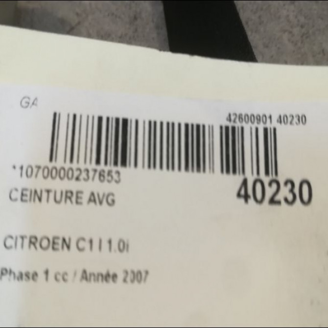 Ceinture avant gauche occasion CITROEN C1 I Phase 1 06-2005->11-2008 1.0i 8974LN 4