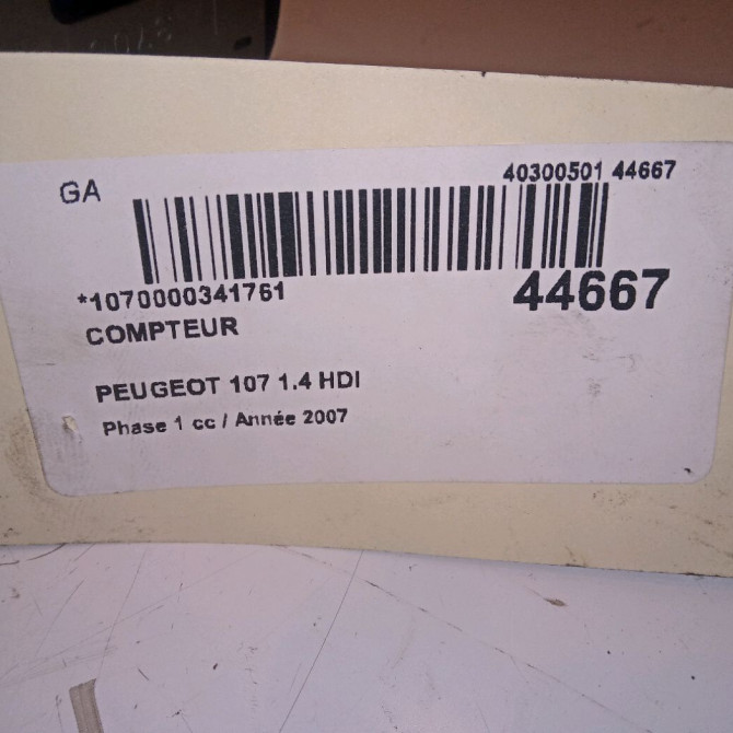 Compteur occasion PEUGEOT 107 Phase 1 06-2005->12-2008 1.4 HDI 6103AW 6