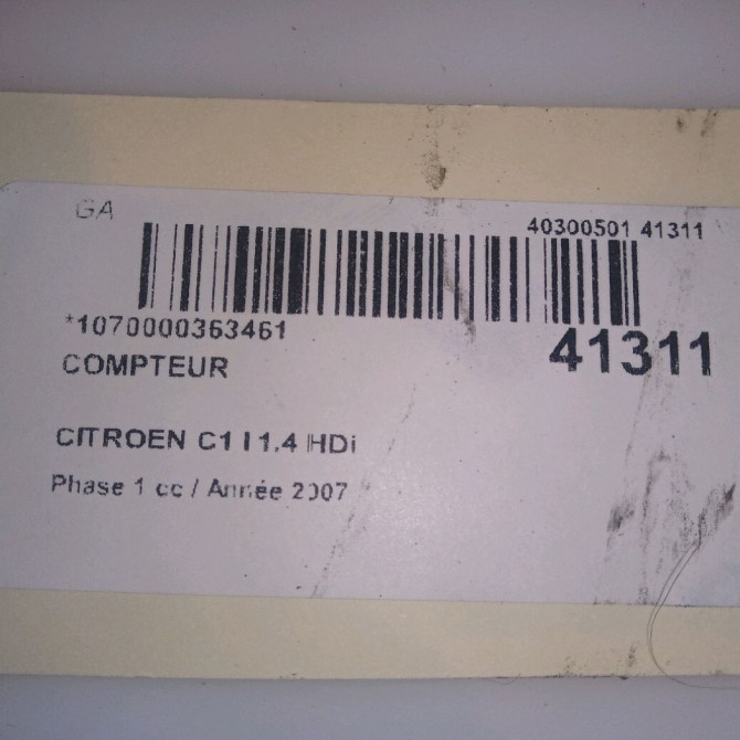 Compteur occasion CITROEN C1 I Phase 1 06-2005->11-2008 1.4 HDi 6103AW 4