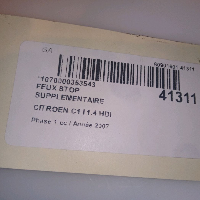 Feux stop supplementaire occasion CITROEN C1 I Phase 1 06-2005->11-2008 1.4 HDi 1606372780 4