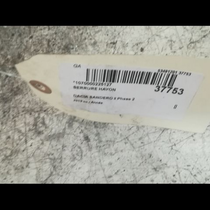 Serrure hayon occasion DACIA SANDERO II Phase 2 02-2017->... 7700838546 3