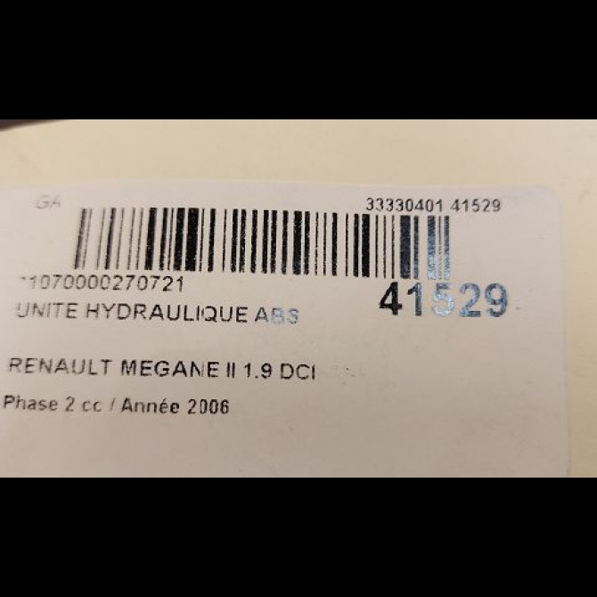 Unité hydraulique ABS occasion RENAULT MEGANE II Phase 2 01-2006->06-2009 1.9 DCI 130ch 7701063867 3