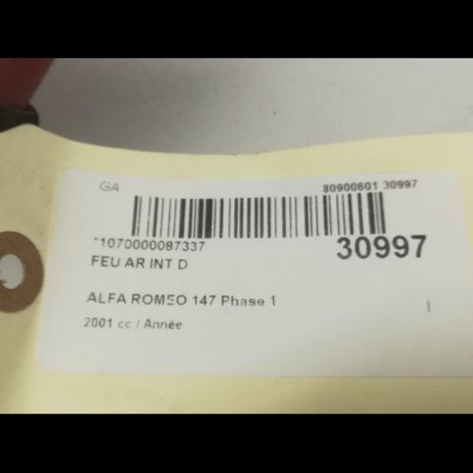 Feu arrière intérieur droit occasion ALFA ROMEO 147 Phase 1 09-2000->09-2004 3