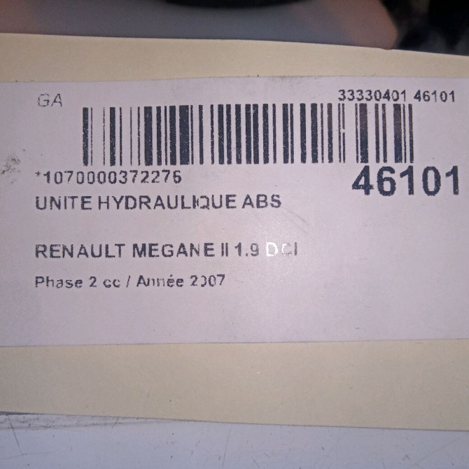 Unité hydraulique ABS occasion RENAULT MEGANE II Phase 2 01-2006->06-2009 1.9 DCI 130ch 7701063867 5