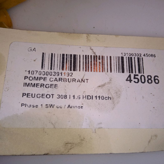 Pompe à carburant immergée occasion PEUGEOT 308 I Phase 1 SW 05-2008->03-2011 1.6 HDI 110ch 1525KZ 5