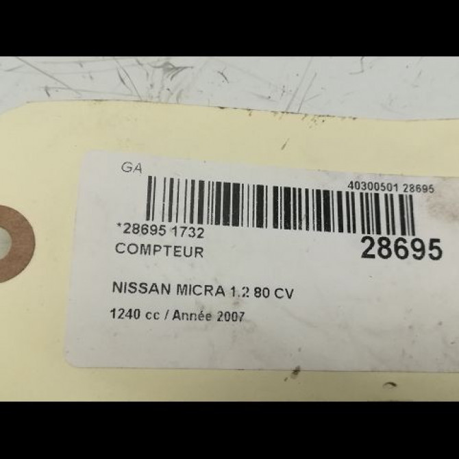 Compteur occasion NISSAN MICRA III Phase 2 11-2005->11-2007 1.2i 80ch 5