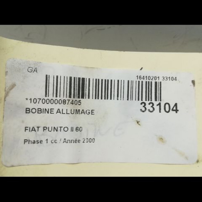 Bobine allumage occasion FIAT PUNTO II Phase 1 10-1999->05-2003 60 46548037 4