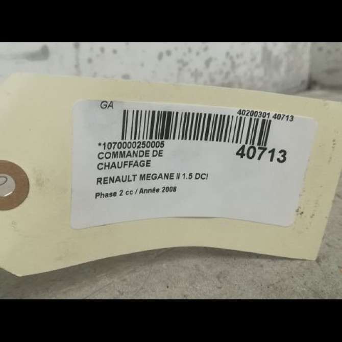 Commande de chauffage occasion RENAULT MEGANE II Phase 2 01-2006->06-2009 1.5 DCI 85ch 7701209068 3