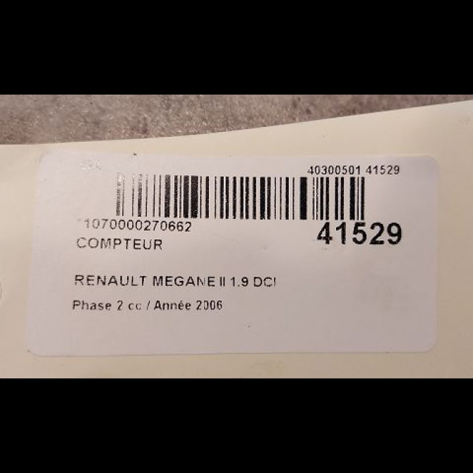 Compteur occasion RENAULT MEGANE II Phase 2 01-2006->06-2009 1.9 DCI 130ch 8200720314 3