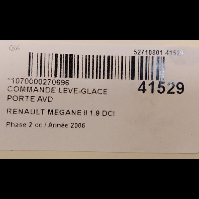 Commande lève-glace porte avant droite occasion RENAULT MEGANE II Phase 2 01-2006->06-2009 1.9 DCI 130ch 8200414962 3