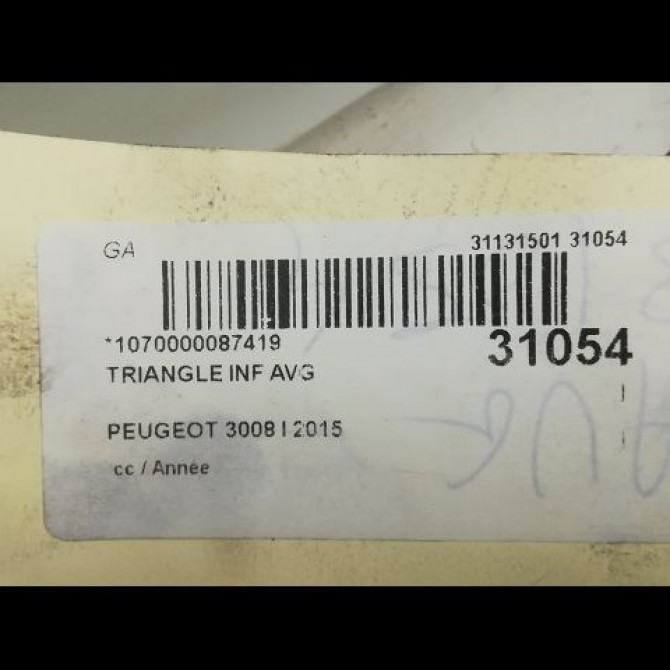 Triangle inf avg occasion PEUGEOT 3008 I 3520V2 3