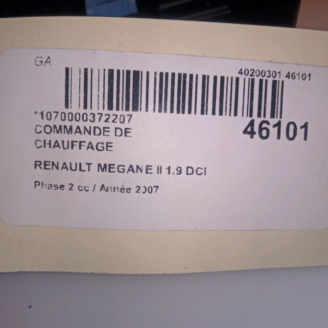 Commande de chauffage occasion RENAULT MEGANE II Phase 2 01-2006->06-2009 1.9 DCI 130ch 7701209068 4