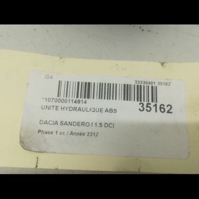 Unité hydraulique ABS occasion DACIA SANDERO I Phase 1 06-2008->10-2012 1.5 DCI 90ch 8201063079 4