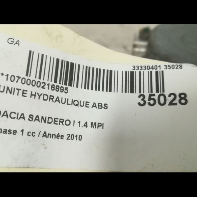 Unité hydraulique ABS occasion DACIA SANDERO I Phase 1 06-2008->10-2012 1.4 MPI 75ch 8201063079 3