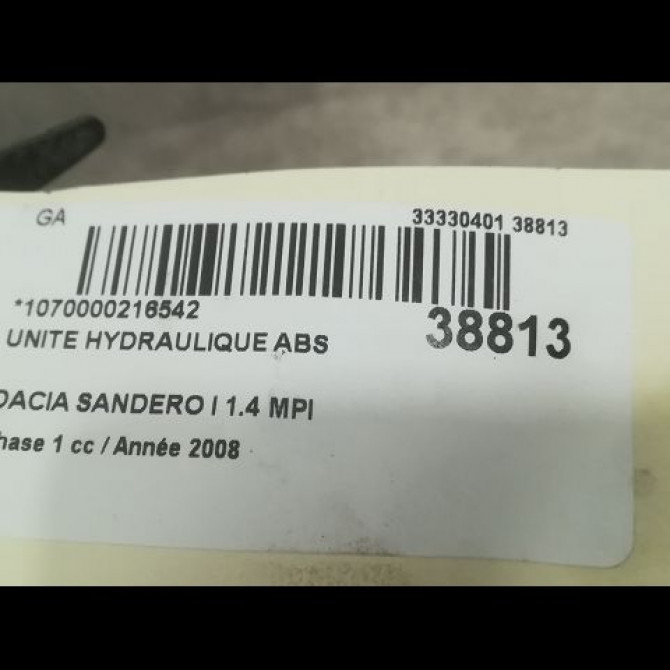Unité hydraulique ABS occasion DACIA SANDERO I Phase 1 06-2008->10-2012 1.4 MPI 75ch 8201063079 3