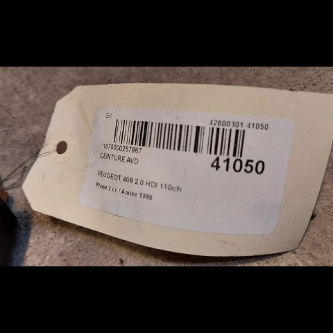Ceinture avant droite occasion PEUGEOT 406 Phase 2 04-1999->04-2004 2.0 HDI 110ch 8972QZ 2