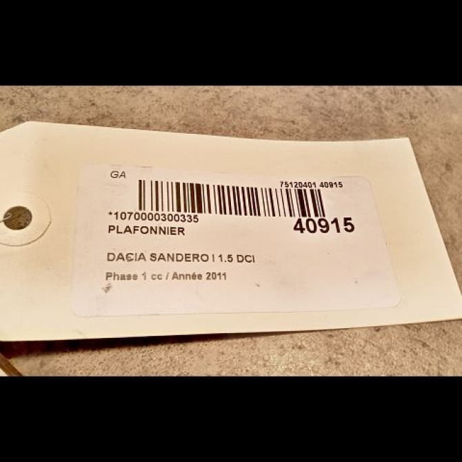 Plafonnier occasion DACIA SANDERO I Phase 1 06-2008->10-2012 1.5 DCI 90ch 8200073231 3