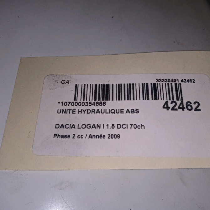 Unité hydraulique ABS occasion DACIA LOGAN I Phase 2 07-2008->12-2012 1.5 DCI 70ch 8201063079 4