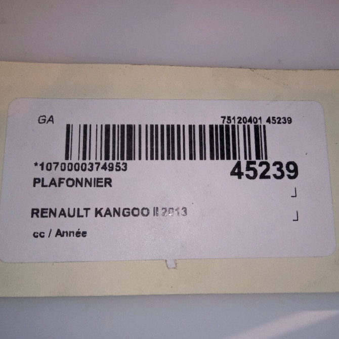 Plafonnier occasion RENAULT KANGOO II 8200073231 4