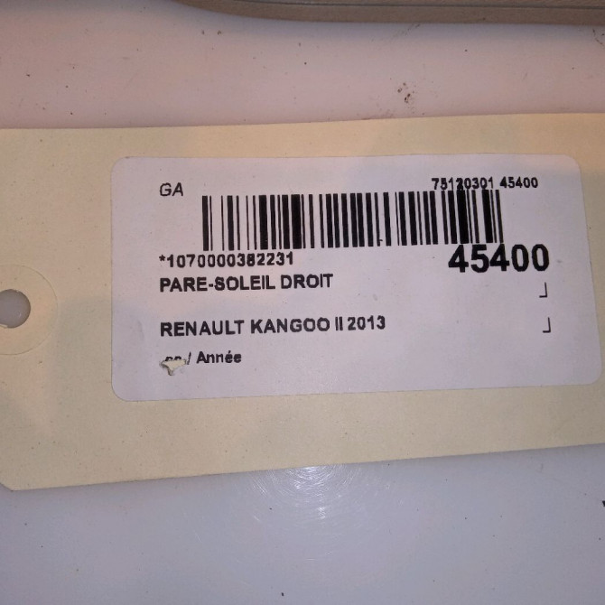 Pare-soleil droit occasion RENAULT KANGOO II 8200928803 3