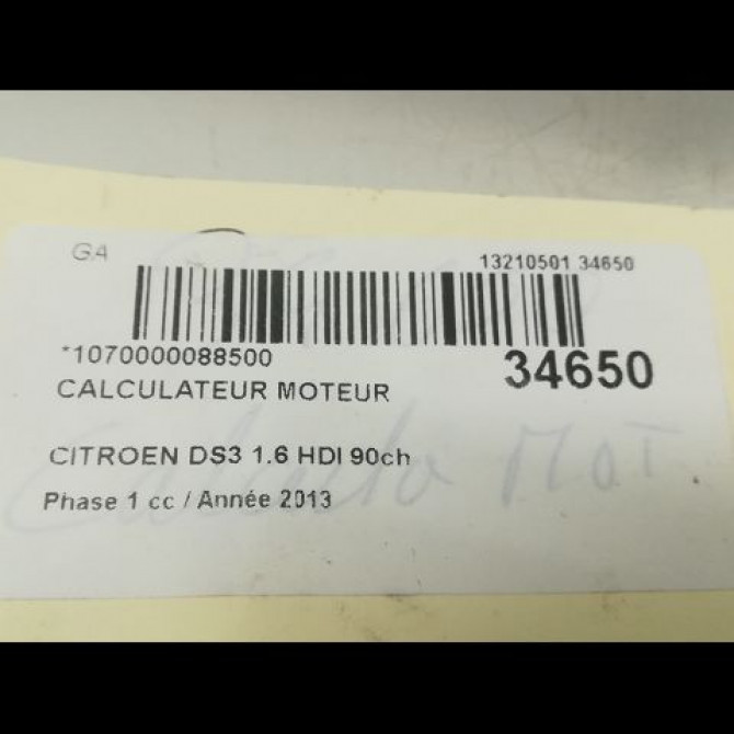 Calculateur moteur occasion CITROEN DS3 Phase 1 11-2009->03-2014 1.6 HDI 90ch 1609529280 4