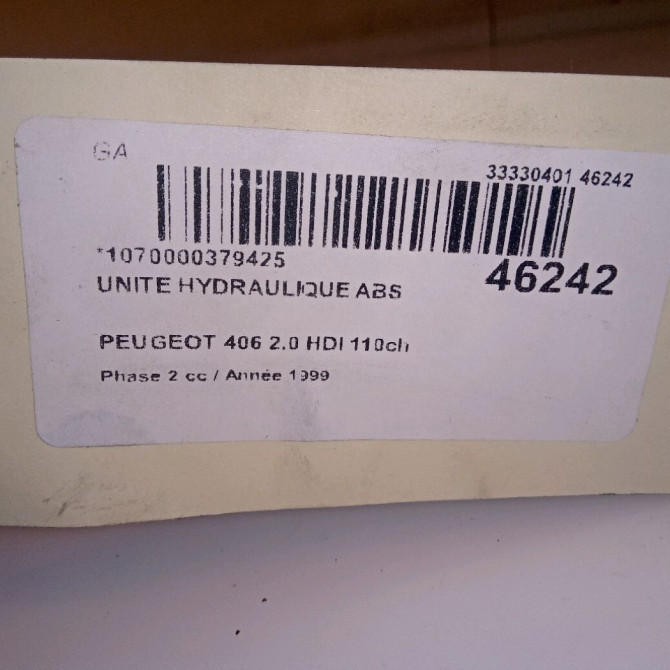 Unité hydraulique ABS occasion PEUGEOT 406 Phase 2 04-1999->04-2004 2.0 HDI 110ch 454144 5