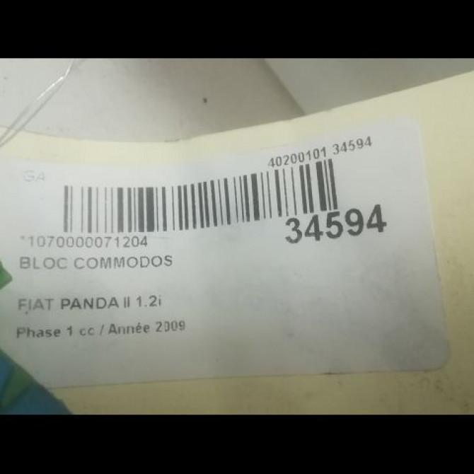 Bloc commodos occasion FIAT PANDA II Phase 1 09-2003->12-2012 1.2i 5