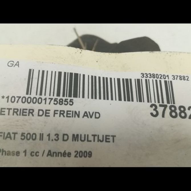 Etrier de frein avant droit occasion FIAT 500 II 500 II Phase 1 2007-07-01->2016-03-31 1.3 D MULTIJET 16v 75ch 77364681 3