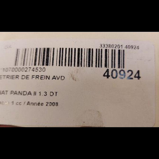 Etrier de frein avant droit occasion FIAT PANDA II Phase 1 09-2003->12-2012 1.3 DT MULTIJET 16v 70ch 77364681 3