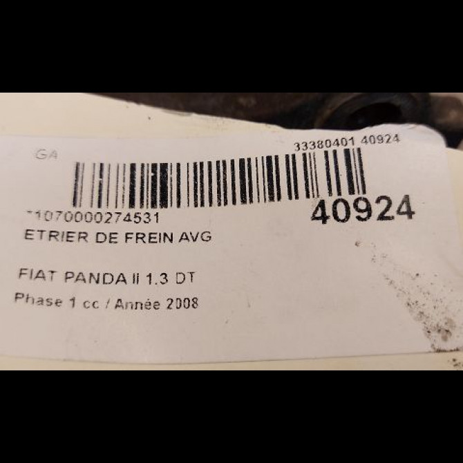 Etrier de frein avant gauche occasion FIAT PANDA II Phase 1 09-2003->12-2012 1.3 DT MULTIJET 16v 70ch 77364679 3