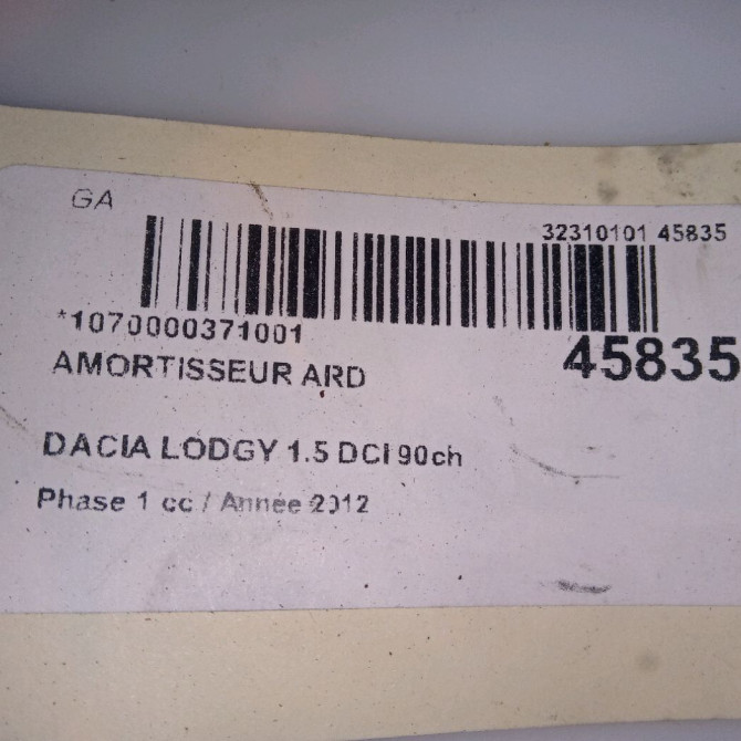 Amortisseur arrière droit occasion DACIA LODGY Phase 1 01-2012->... 1.5 DCI 90ch 562100397R 3