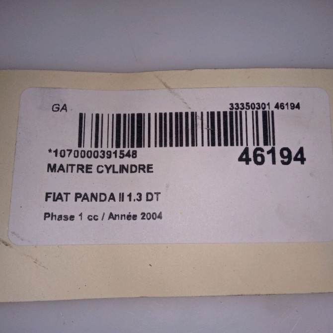 Maitre cylindre occasion FIAT PANDA II Phase 1 09-2003->12-2012 1.3 DT MULTIJET 16v 70ch 77362526 4