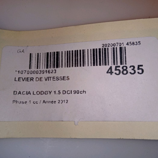 Levier de vitesses occasion DACIA LODGY Phase 1 01-2012->... 1.5 DCI 90ch 341080304R 4