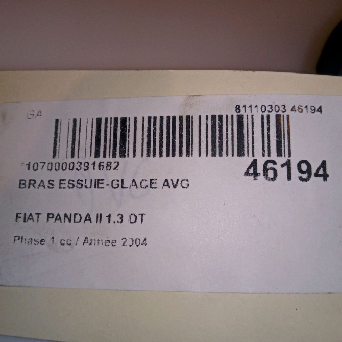 Bras essuie-glace avant gauche occasion FIAT PANDA II Phase 1 09-2003->12-2012 1.3 DT MULTIJET 16v 70ch 735434447 3