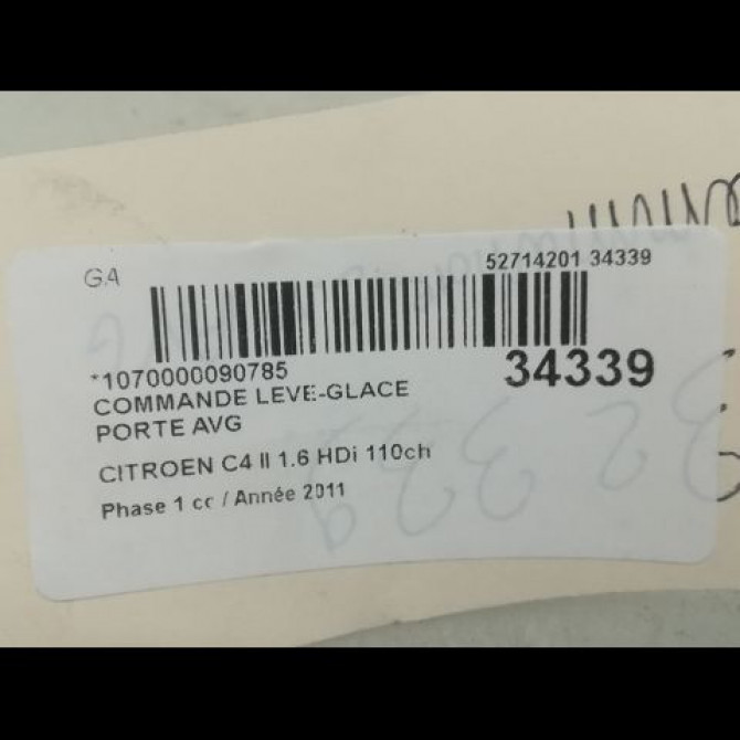Commande lève-glace porte avant gauche occasion CITROEN C4 II Phase 1 10-2010->01-2015 1.6 HDi 110ch 6490JV 3
