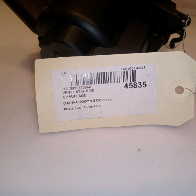 Ventilateur de chauffage occasion DACIA LODGY Phase 1 01-2012->... 1.5 DCI 90ch 272103931R 5