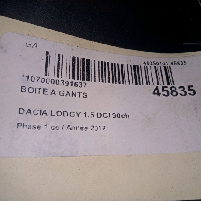 Boite à gants occasion DACIA LODGY Phase 1 01-2012->... 1.5 DCI 90ch 685000924R 4