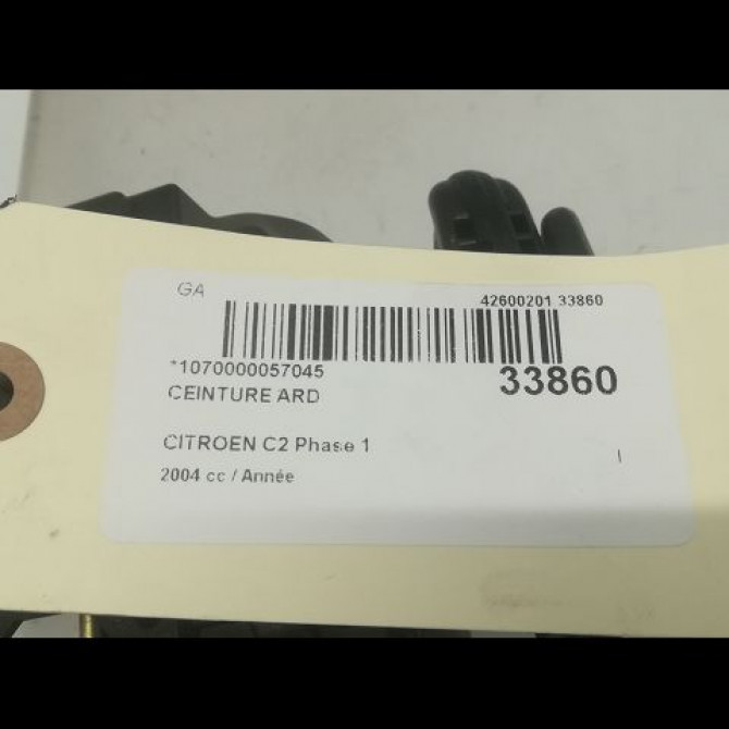 Ceinture arrière droite occasion CITROEN C2 Phase 1 09-2003->10-2008 1.4i 8974S5 4