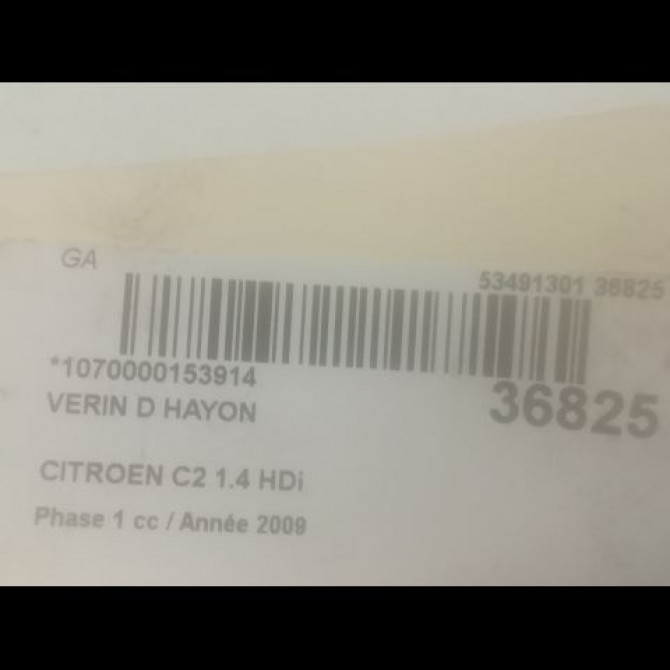 Verin droit hayon occasion CITROEN C2 Phase 1 09-2003->10-2008 1.4 HDi 8731H8 2