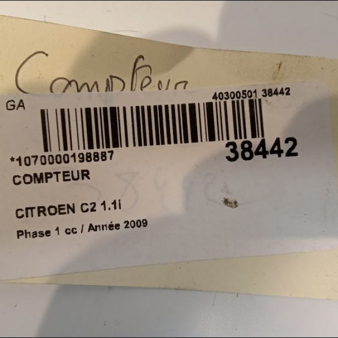 Compteur occasion CITROEN C2 Phase 1 09-2003->10-2008 1.1i 6105WK 4