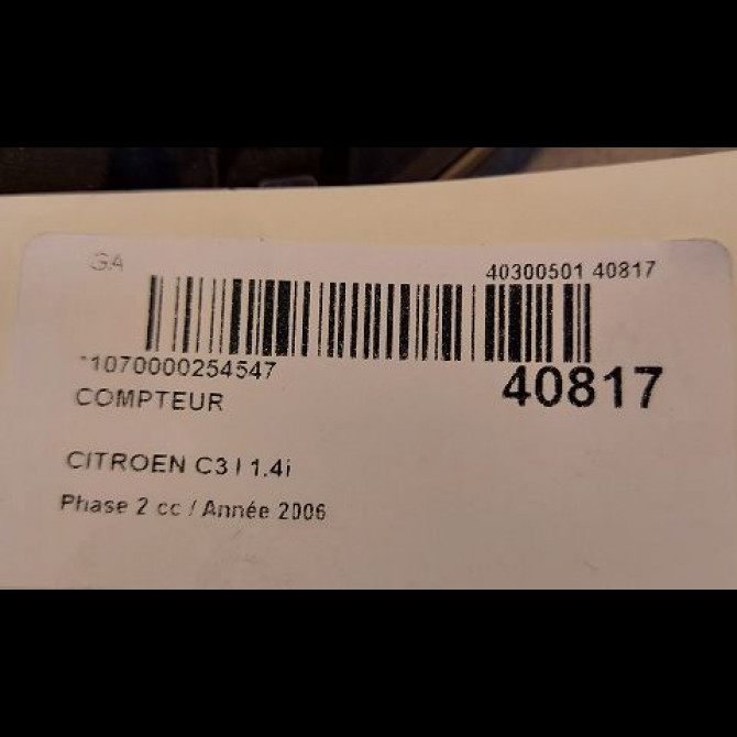 Compteur occasion CITROEN C3 I Phase 2 10-2005->12-2010 1.4i 6105WK 3