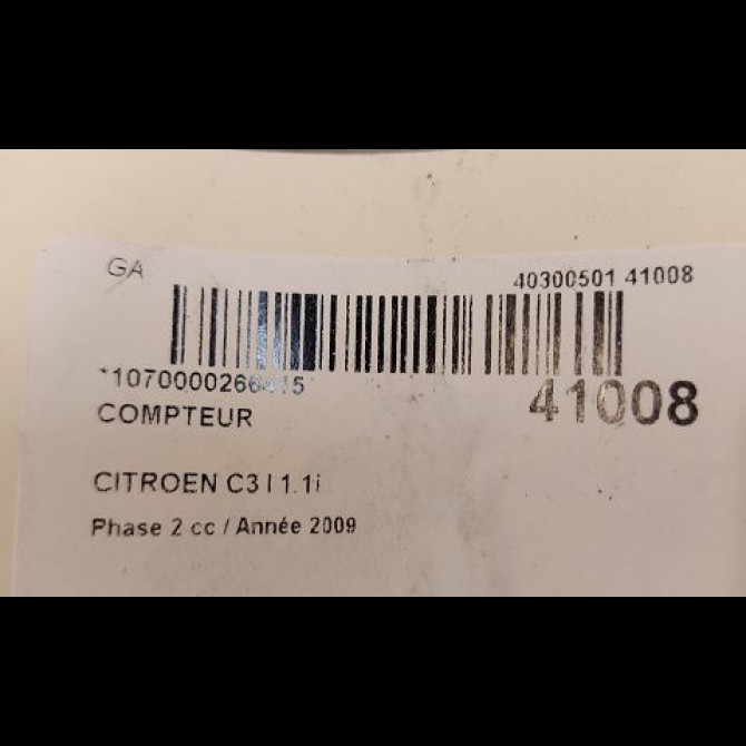 Compteur occasion CITROEN C3 I Phase 2 10-2005->12-2010 1.1i 6105WK 3